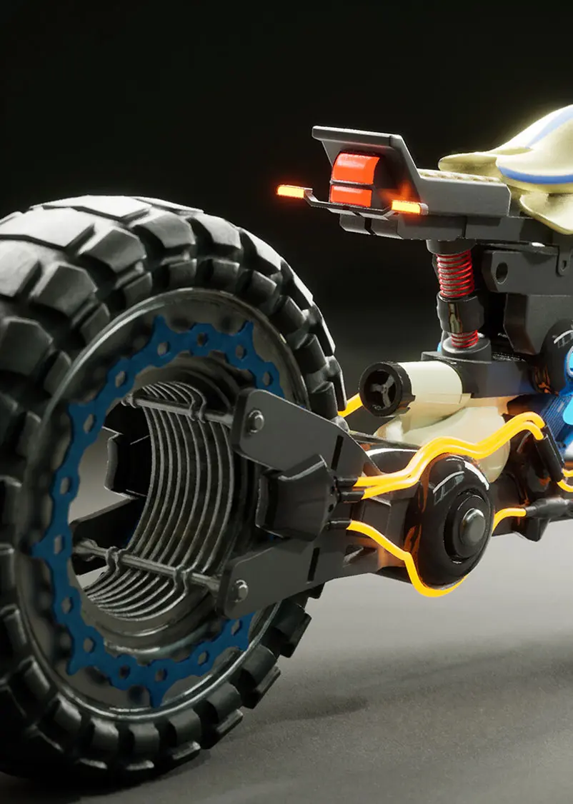 Motocicleta 3D en Unreal Engine con físicas en tiempo real
