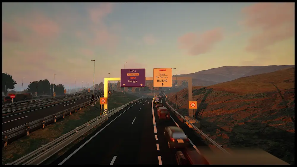 Señalización de autopista recreada con precisión (Bizkaia, BI-631)